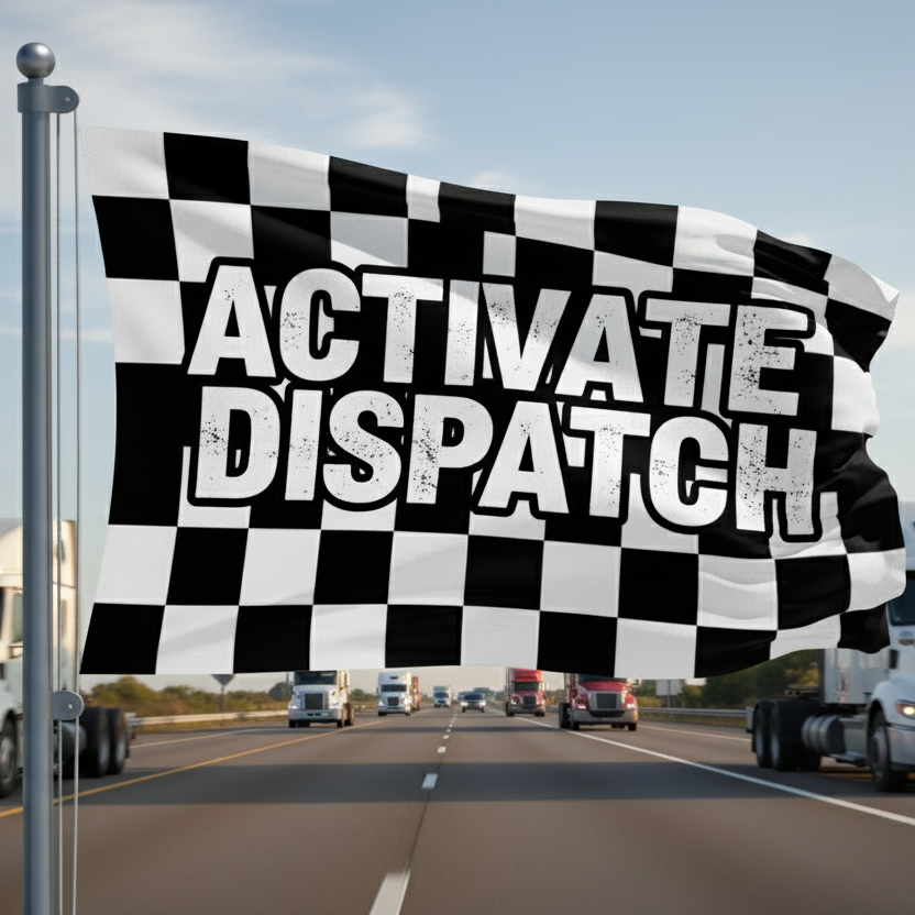 put semi trucks in the background on the highway